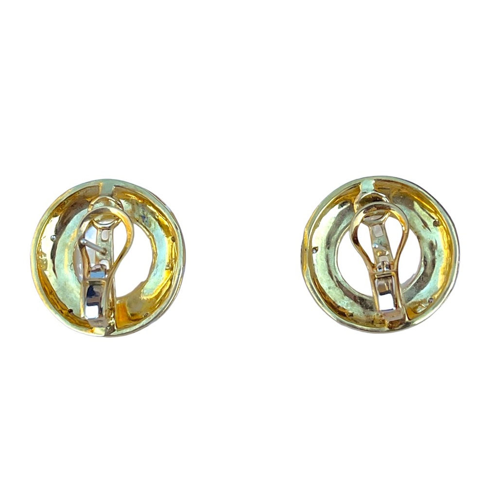 Vintage Authentic MABE White Pearl Earrings 18kt (750) gold and diamonds 💎 - Picture 13 of 16